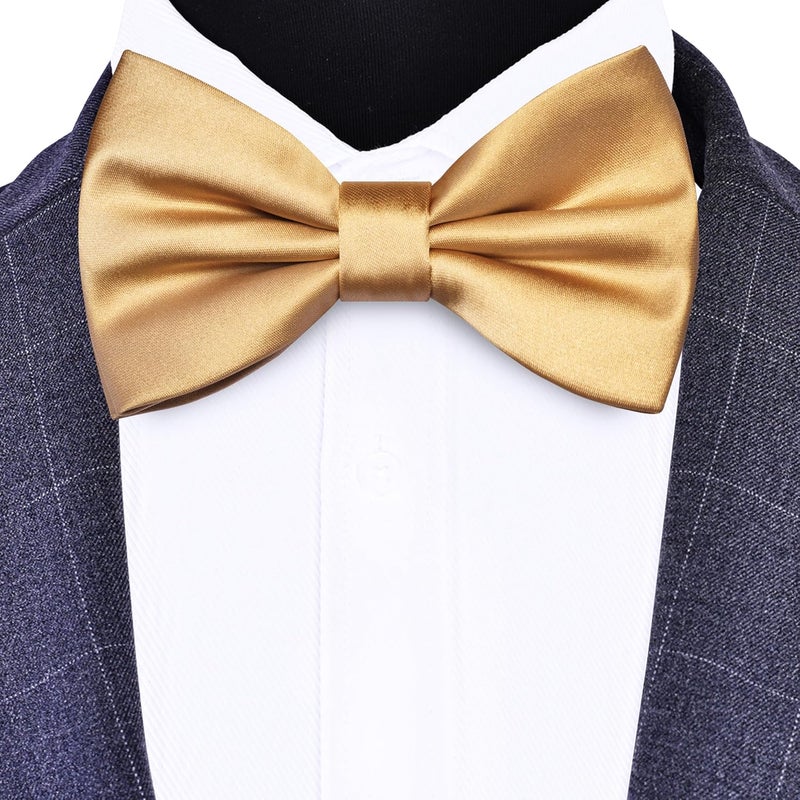 Branduce Solid Color Pre-tied Bow Tie Quality Adjustable Bowtie for Men Party Wedding - Image 2